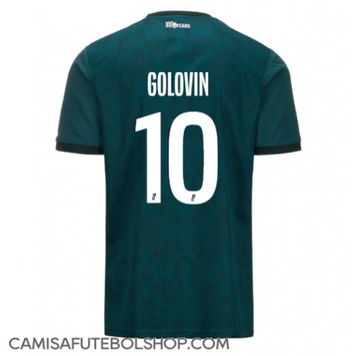 Camisa de time de futebol AS Monaco Aleksandr Golovin #10 Replicas 2º Equipamento 2024-25 Manga Curta